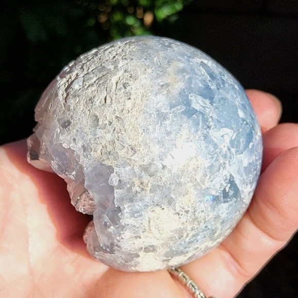 Calming, Baby Blue Celestite Geode Sphere- So sparkly!!! - Picture 13 of 17